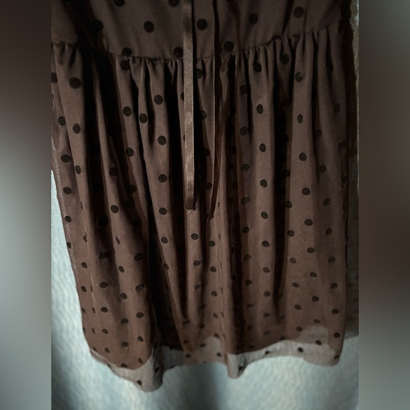 Foxblood Polka Dot Mini Babydoll Mesh Dress - Picture 3 of 10